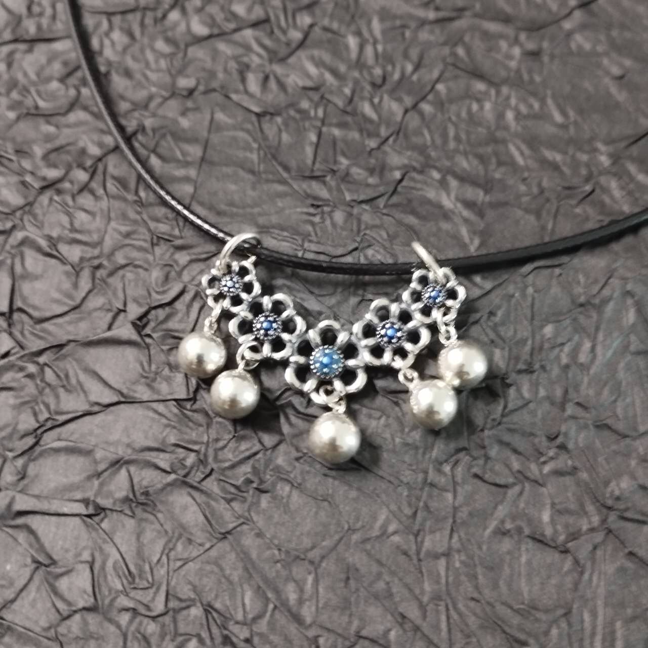 S925 Sterling Silver Vintage Longevity Lock Pendant – Hollow Peace Amulet Necklace with Floral Bell, Handmade Ethnic Jewelry Gift