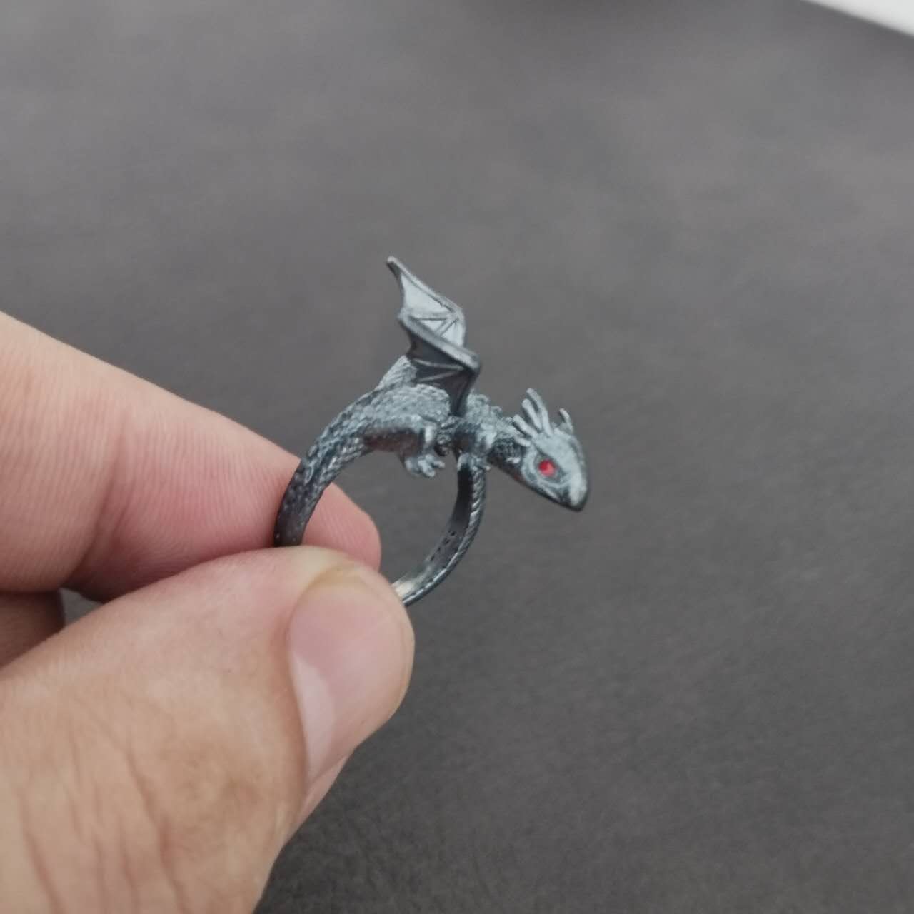 S925 Sterling Silver Dragon Ring – Gothic Adjustable Open Band, Fantasy Jewelry, Punk Rock Style Gift for Her