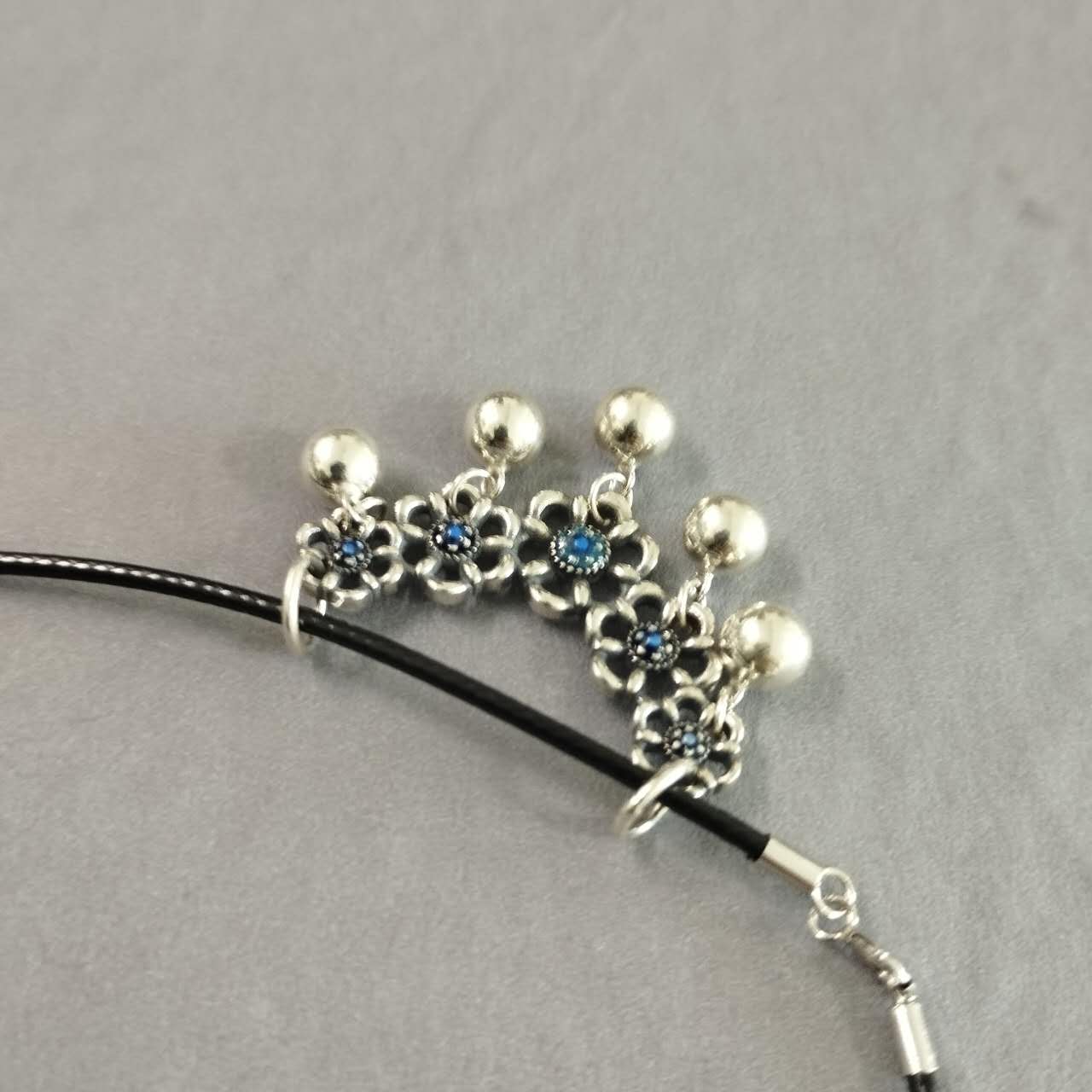 S925 Sterling Silver Vintage Longevity Lock Pendant – Hollow Peace Amulet Necklace with Floral Bell, Handmade Ethnic Jewelry Gift