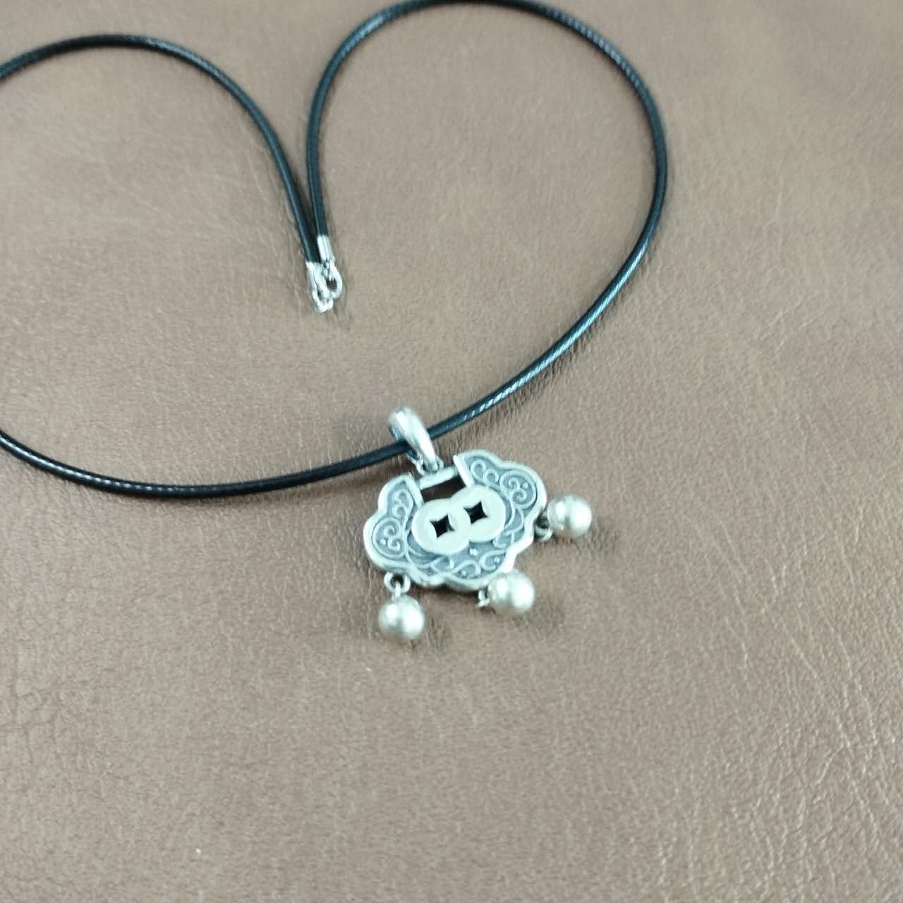 S925 Sterling Silver Longevity Lock Pendant Necklace – Lucky Amulet Jewelry Gift
