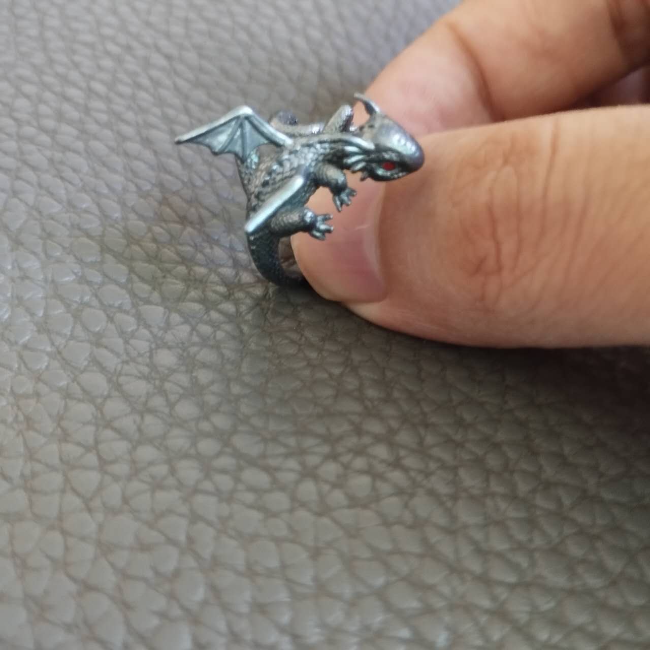 S925 Sterling Silver Dragon Ring – Gothic Adjustable Open Band, Fantasy Jewelry, Punk Rock Style Gift for Her