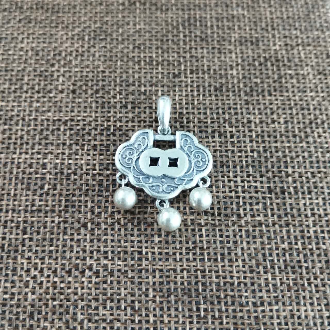 S925 Sterling Silver Longevity Lock Pendant Necklace – Lucky Amulet Jewelry Gift